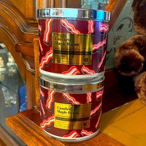 Bath & Body Works Candied Maple Bacon Candle Set ( Limited Edition)